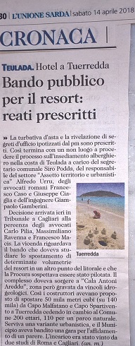 L'Unione Sarda, 15 aprile 2018