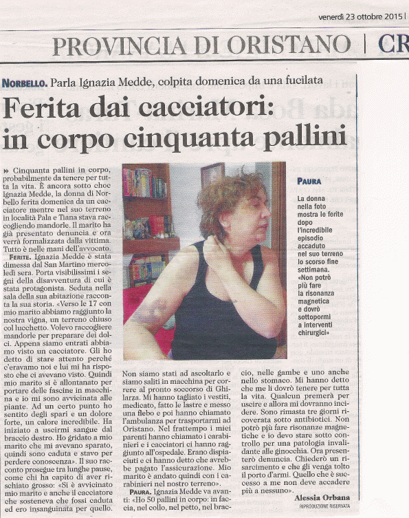 L'Unione Sarda, 23 ottobre 2015