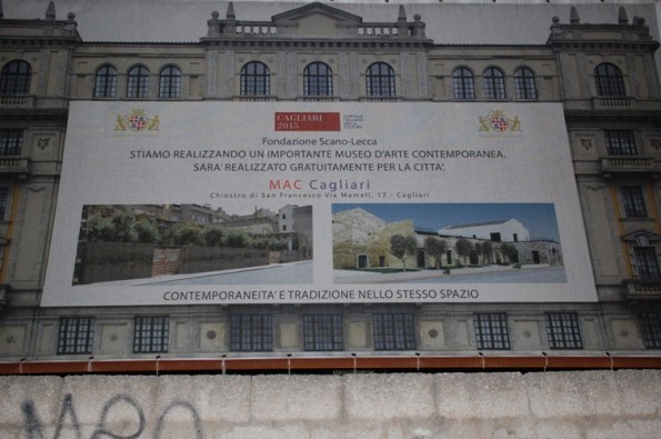 Cagliari, Convento di S. Francesco di Stampace, cartello inizio lavori