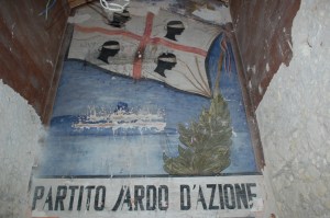 Cagliari, Convento di S. Francesco di Stampace, stemma PSd'Az di Aligi Sassu