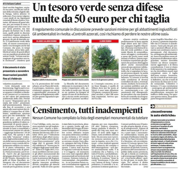 Il Mattino di Padova, 8 gennaio 2016