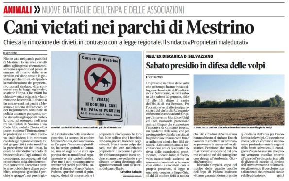 Il Mattino di Padova, 21 gennaio 2016 