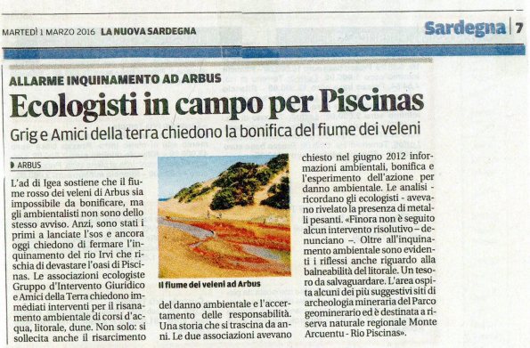 La Nuova Sardegna, 1 marzo 2016