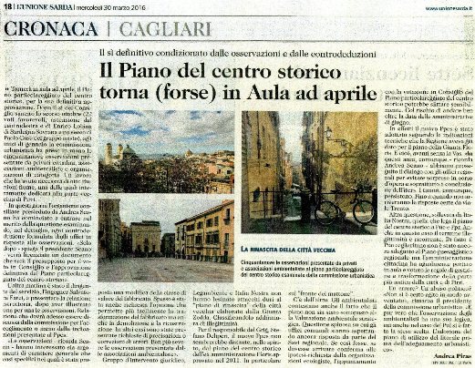L'Unione Sarda, 30 marzo 2016