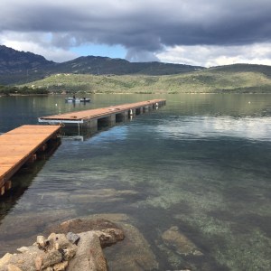 Olbia, Baia degli Asfodeli, lavori in corso del pontile (marzo 2016)