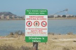 parco naturale “Molentargius-Saline”, cartello di&nbsp;avvertimento