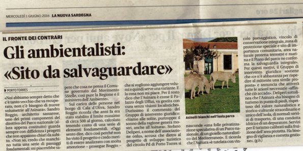 La Nuova Sardegna, 1 giugno 2016