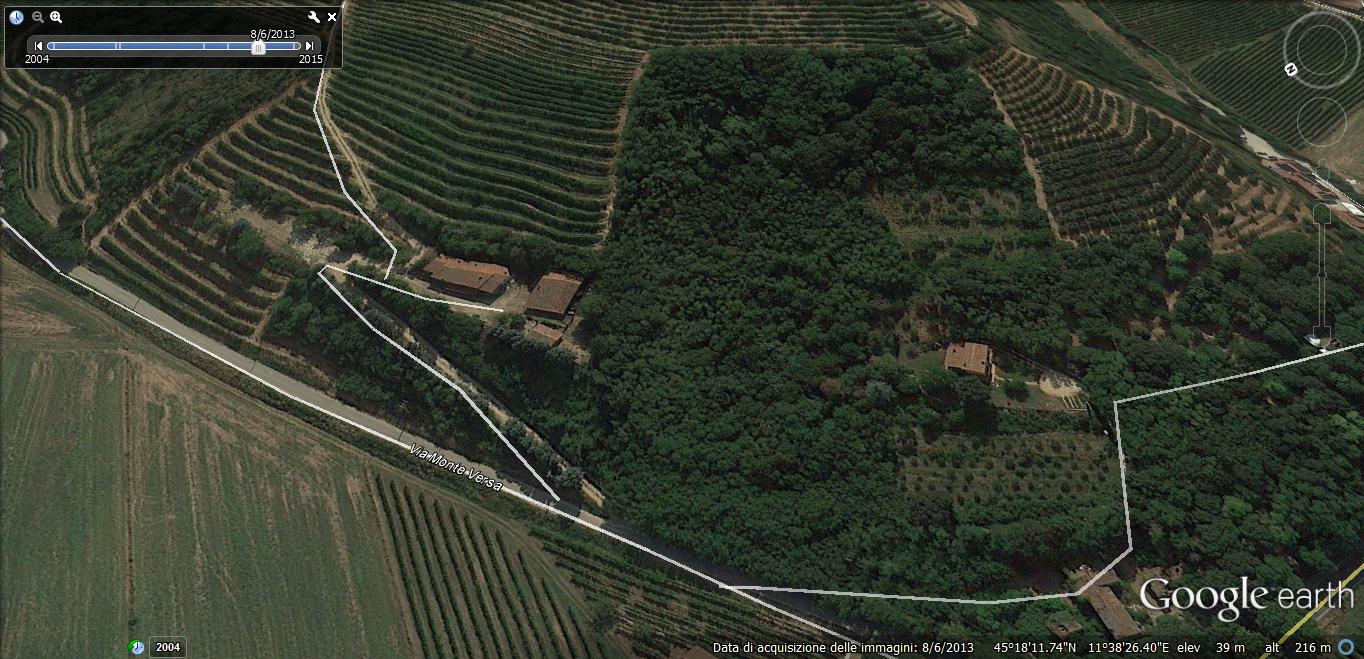 Vò Euganeo, Via Monte Versa (da Google Earth, 2013)