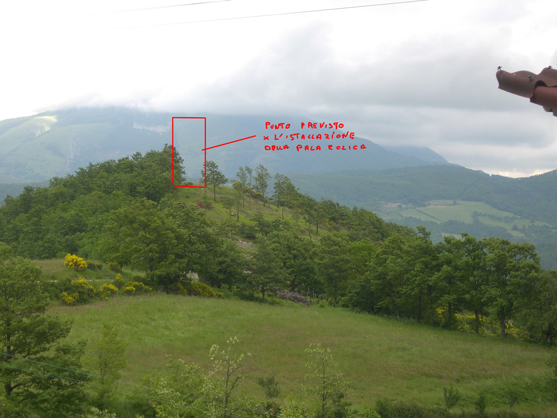 Apecchio, loc. Chignoni, ubicazione progetto impianto eolico (luglio 2016)