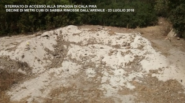 Castiadas, Cala Pira, Posidonia rimossa