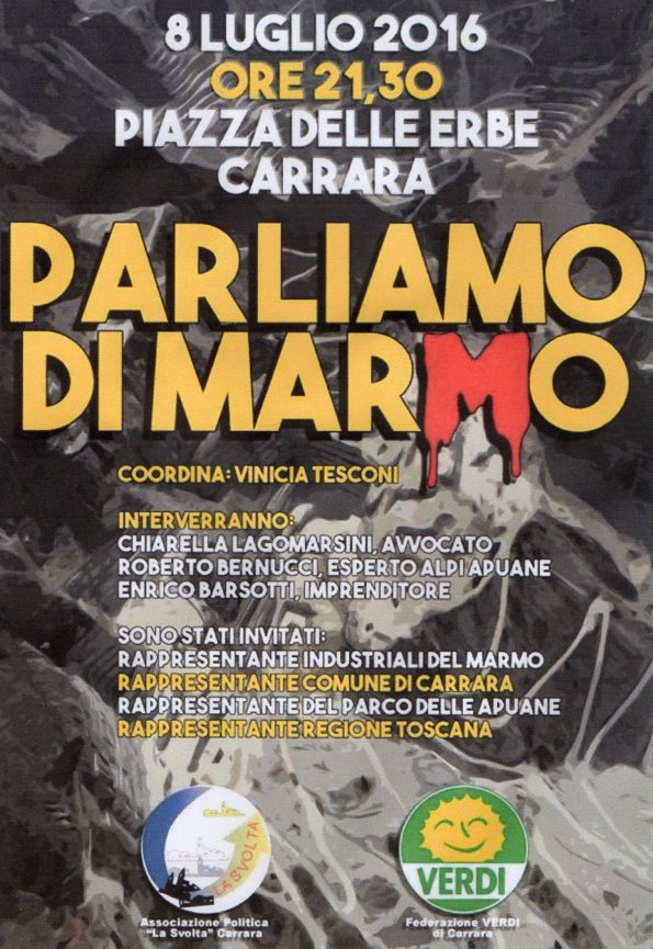 dibattito marmi 8 luglio 2016, Carrara