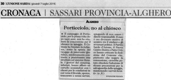 L'Unione Sarda, 7 luglio 2016