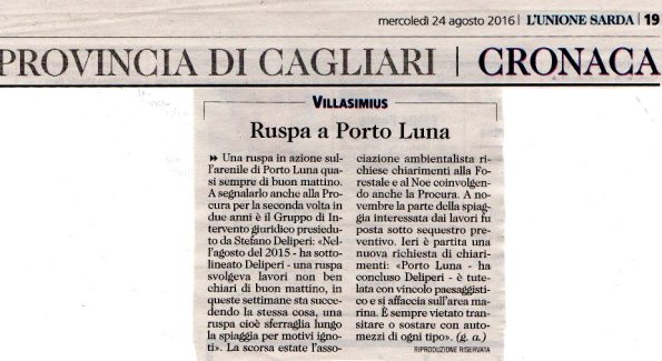 L'Unione Sarda, 24 agosto 2016