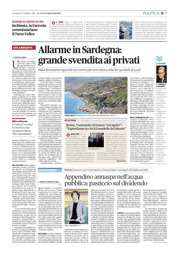 Il Fatto Quotidiano, 30 ottobre 2016
