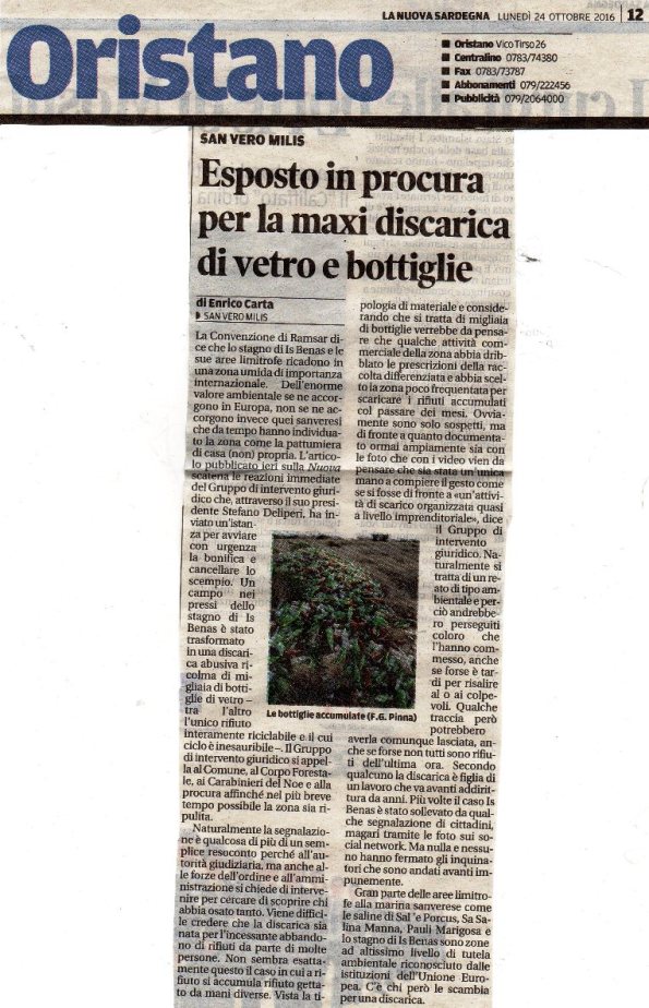 La Nuova Sardegna, 24 ottobre 2016