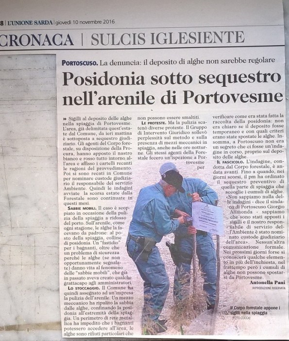 L'Unione Sarda, 10 novembre 2016