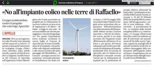 Corriere Adriatico, 9 gennaio 2017