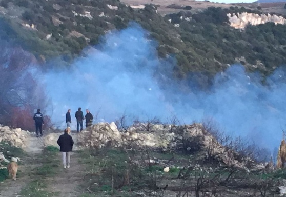 Sassari, incendio in corso nella discarica di Calancoi-Lupinu (gennaio 2017)