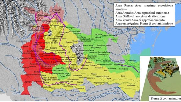 Veneto, aree contaminate da PFAS