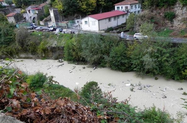 Massa. Borgo al Ponte, Fiume Frigido, inquinamento da marmettola (5 novembre 2017)