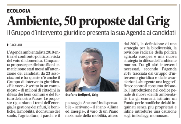 La Nuova Sardegna, 1 marzo 2018