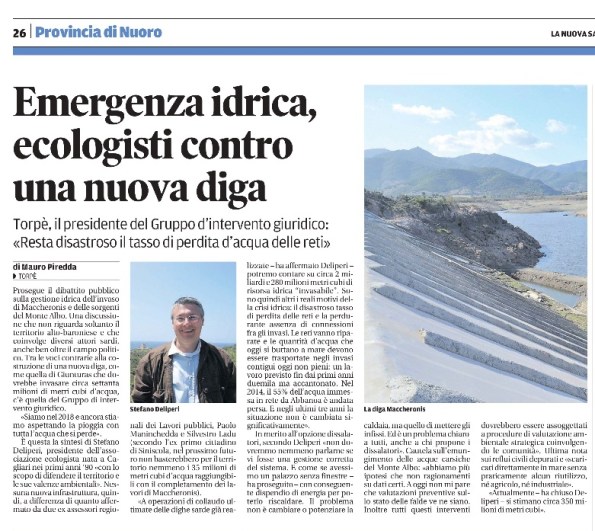 La Nuova Sardegna, 1 marzo 2018