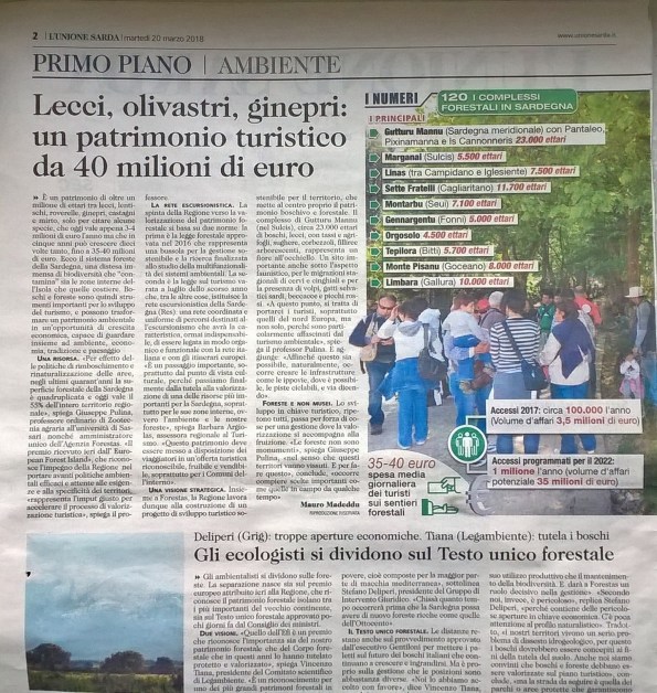 L'Unione Sarda, 20 marzo 2018, 1