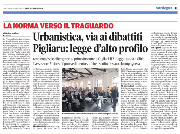 La Nuova Sardegna del 28 aprile 2018